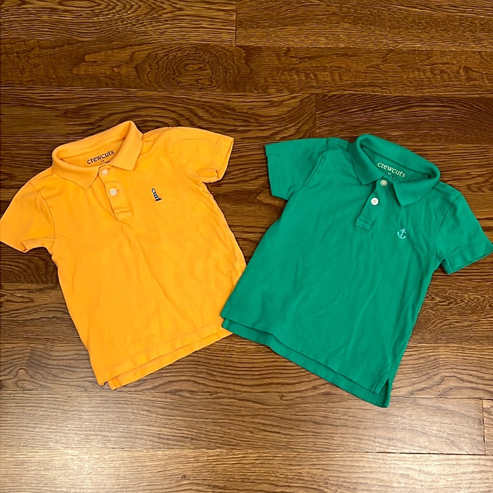 Toddler Boy Crewcuts Short Sleeve Polo Shirts, Lot of 2